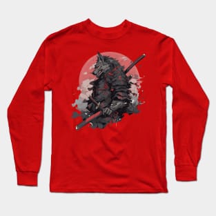 samurai wolf Long Sleeve T-Shirt